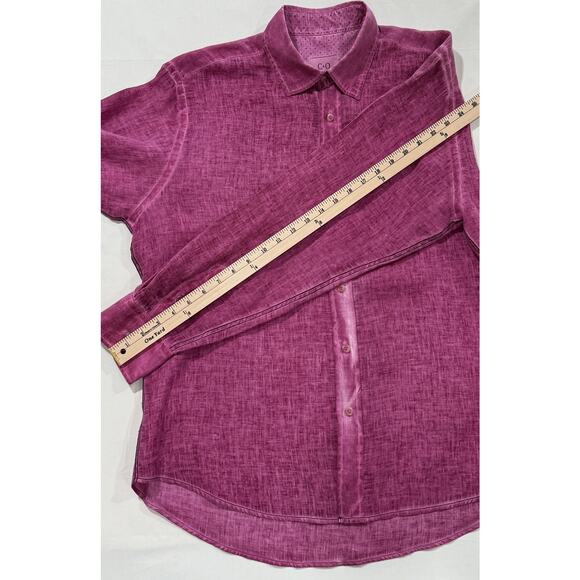 C & O Beach Barcelona Men's Italian Linen Hand Dyed Shirt Size US XL (011) - Picture 11 of 12